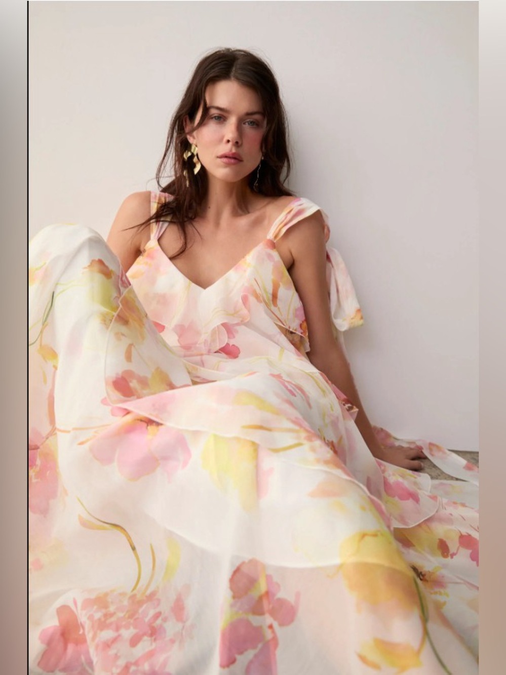 Aje Gracie Shoulder Tie Tiered Ruffle Multi Floral Print Maxi Dress AU6/US2 NWOT - Picture 6 of 8